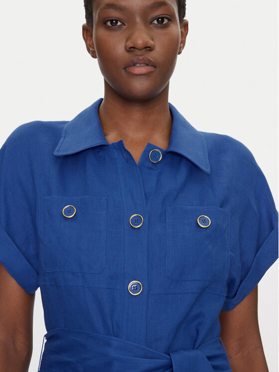 Luisa Spagnoli Luisa Spagnoli Rochie tip cămașă Patrono 542264 Albastru Regular Fit