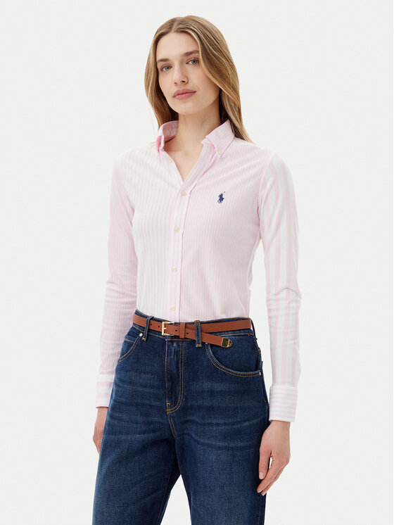 Polo Ralph Lauren Polo Ralph Lauren Marškiniai 211965102001 Rožinė Slim Fit