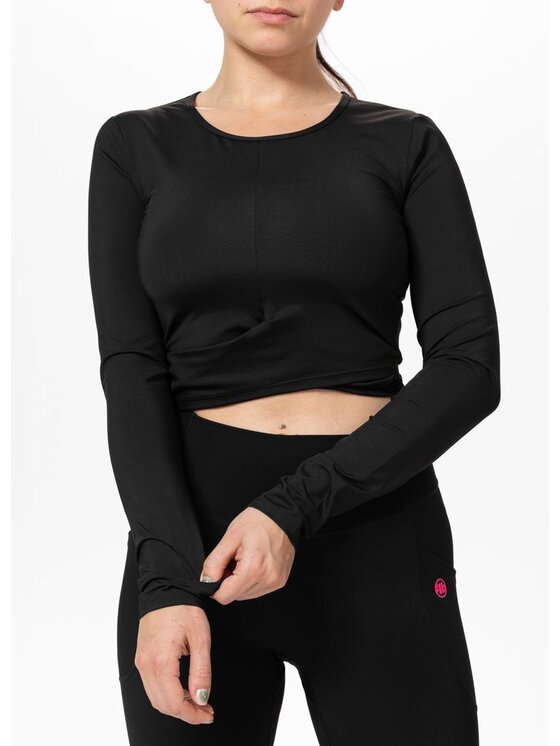 PITBULL PITBULL Longsleeve sportowy damski BUENA S Czarny Regular Fit
