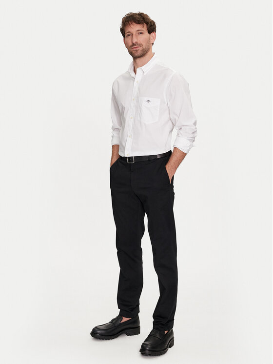 Gant Gant Πουκάμισο Poplin 3000100 Λευκό Regular Fit