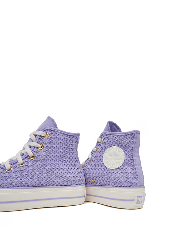 Converse Converse Tornacipő Chuck Taylor All Star Lift Platform Knit Kadın Mor A13644C Lila