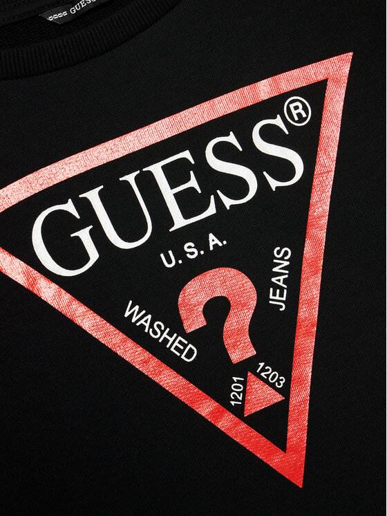 Guess Guess Μπλούζα L73Q09 KAUG0 Μαύρο Regular Fit