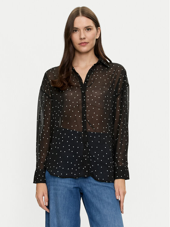 Brave Soul Brave Soul Košile LSH-272DOTTIBLK Černá Regular Fit