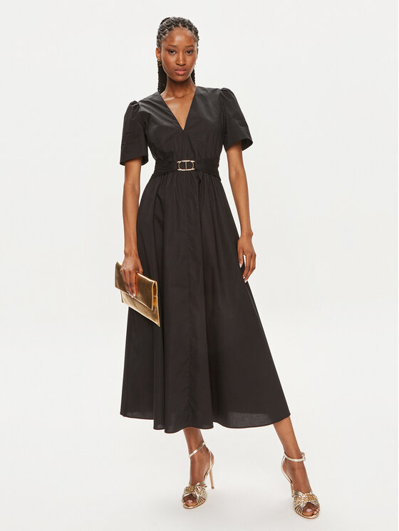 TWINSET TWINSET Hemdkleid 241TT2020 Schwarz Loose Fit