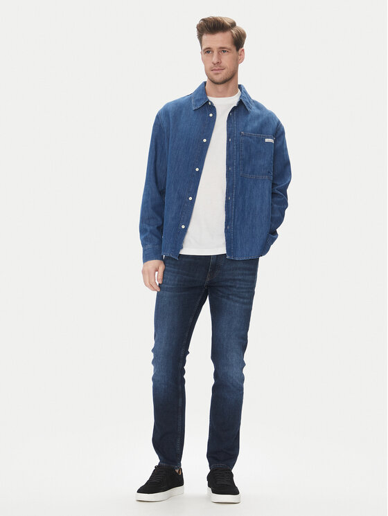Calvin Klein Jeans Calvin Klein Jeans Jeanshemd J30J327509 Dunkelblau Regular Fit
