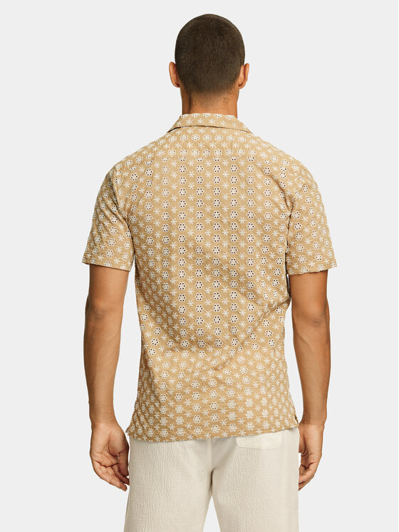 Lindbergh Lindbergh Koszula 30-203569 Beżowy Relaxed Fit