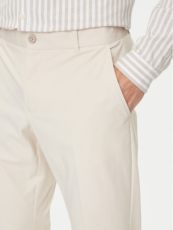 Guess Guess Hlače iz tkanine M4YB01 WG9Z2 Écru Regular Fit