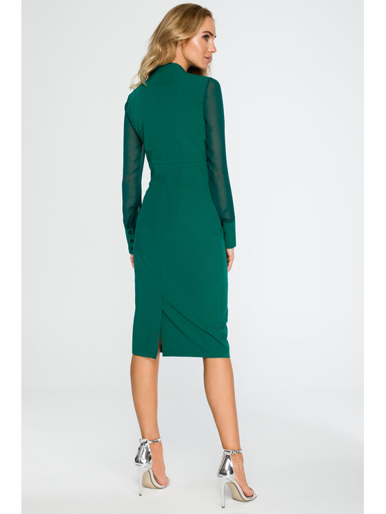Stylove Stylove Každodenné šaty S136 Zelená Regular Fit