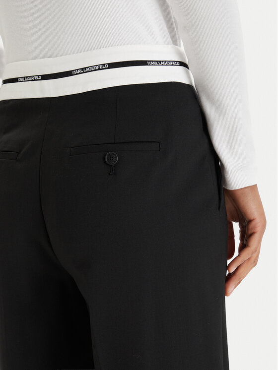 KARL LAGERFELD KARL LAGERFELD Szövet nadrág B1W10002 Fekete Regular Fit