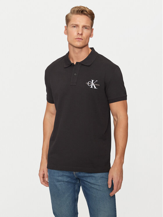 Calvin Klein Jeans Polo Monologo J30J325664 Nero Regular Fit, taglia : XL