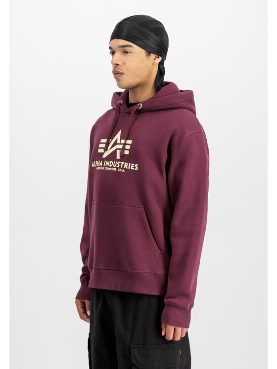 Alpha Industries Alpha Industries Bluza Basic Big Logo Hoodie Czerwony Regular Fit