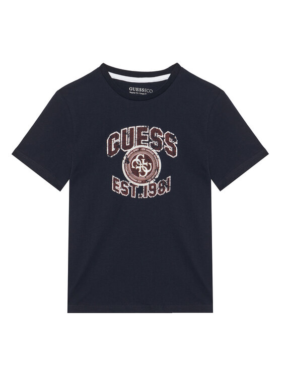 Guess T-Shirt L6RI13 K8HM4 Granatowy Regular Fit