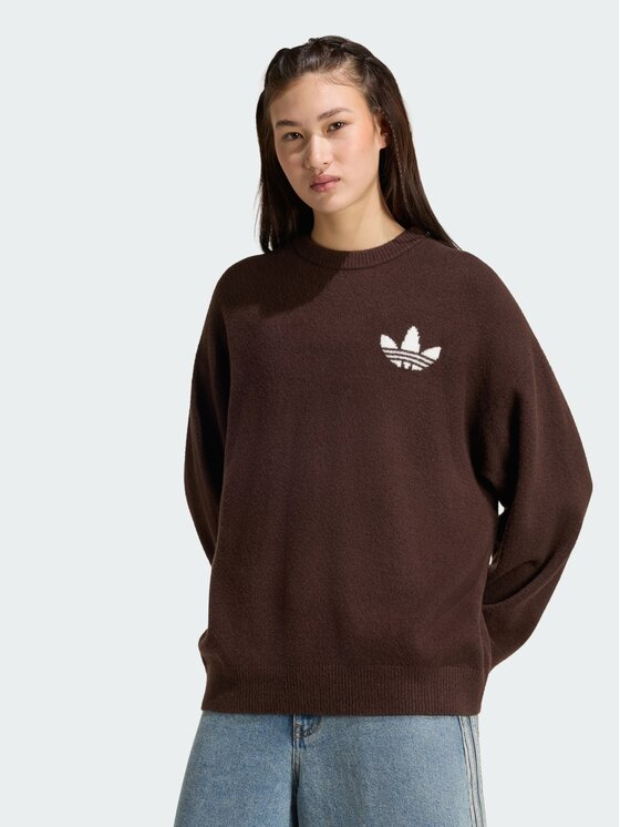adidas adidas Bluza 169342 Brązowy ciemny Loose Fit