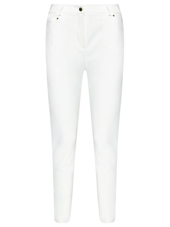 Marciano Guess Marciano Guess Hlače iz tkanine 1GG113 9544Z Bela Slim Fit