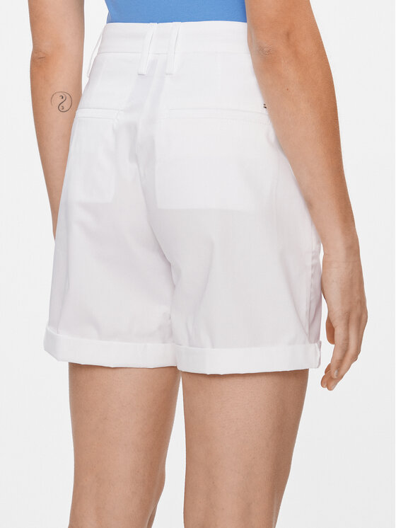 Tommy Hilfiger Tommy Hilfiger Шорти от плат WW0WW41769 Бял Regular Fit