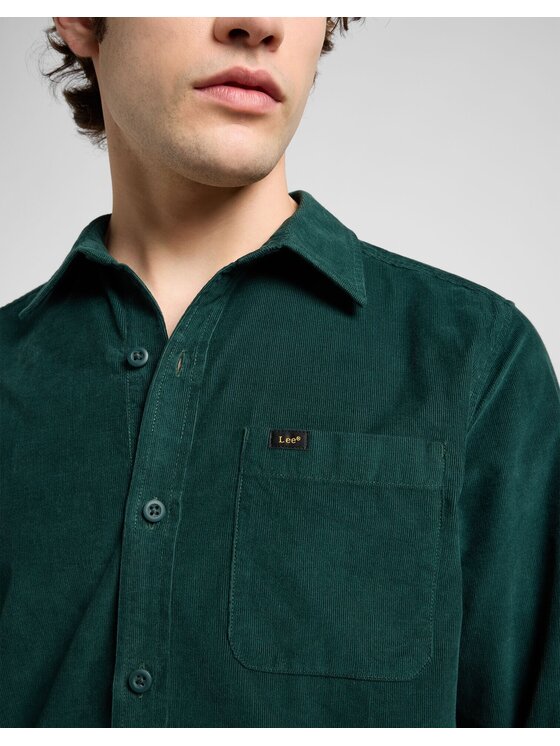 Lee Lee Koszula SURE SHIRT Zielony Regular Fit