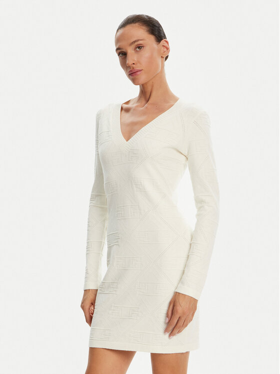 Gaudi Gaudi Rochie tricotată 421FD13005 Alb Regular Fit