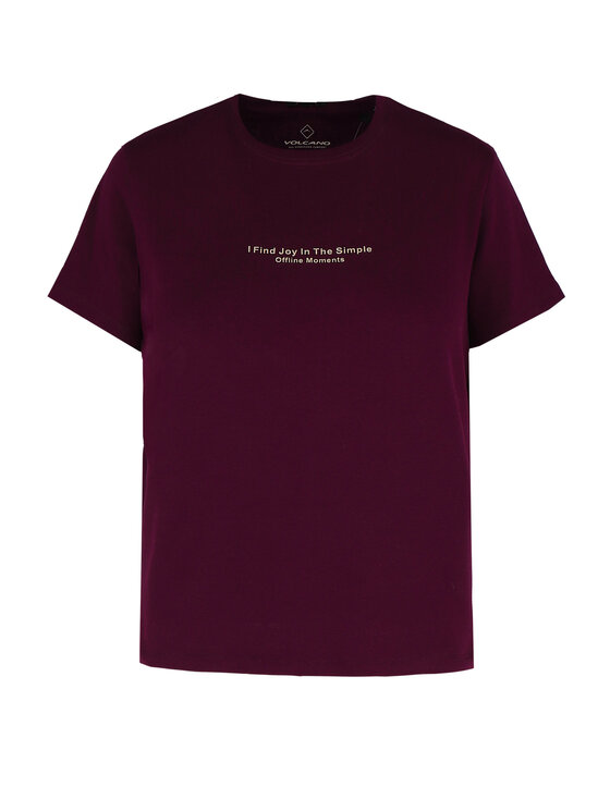 Volcano Volcano T-Shirt T-ENJOY Fioletowy Regular Fit
