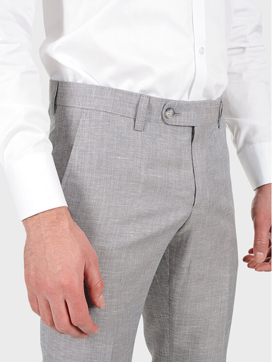 Evenemen Evenemen Spodnie garniturowe OVO BEIGE Szary Slim Fit