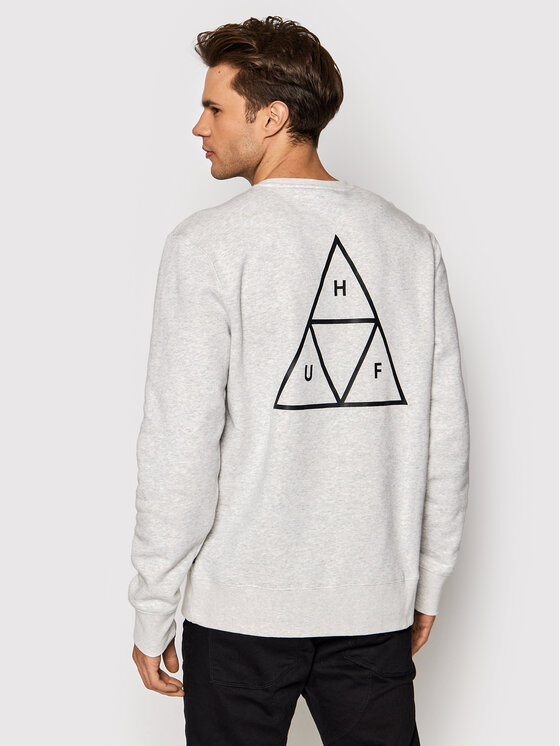 HUF HUF Džemperis ar kapuci Essentials TT Crew PF00101 Pelēks Regular Fit