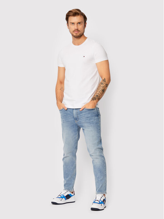 Tommy Hilfiger Tommy Hilfiger T-Shirt Core Stretch MW0MW27539 Weiß Slim Fit