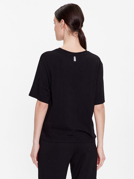 DKNY DKNY Cămașă pijama YI2422635 Negru Loose Fit