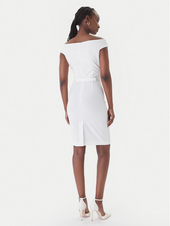 Rinascimento Rinascimento Abito da cocktail CFC0127755003 Bianco Slim Fit