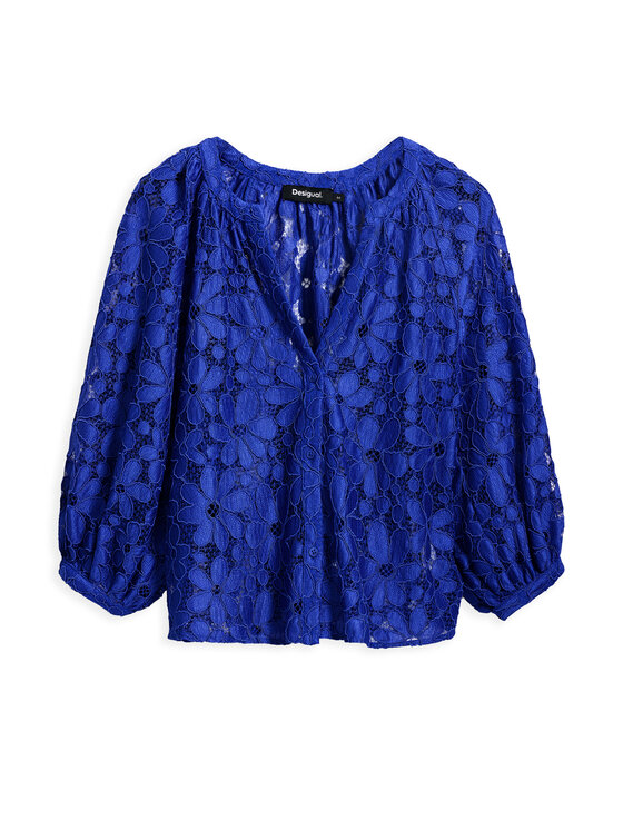 Desigual Desigual Bluzka 25SWBW24 Niebieski Regular Fit