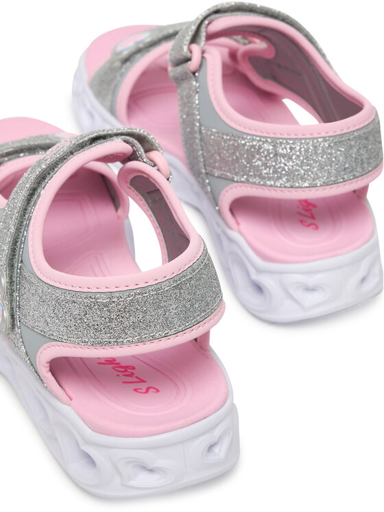 Skechers Skechers Босоніжки S-Lights: Heart Lights Sandal - Sugar Sparks 303114L/SLPK Срібний