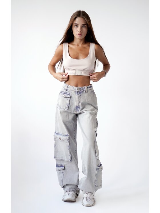 MissDenim MissDenim Spodnie damskie Baggy Niebieski Boyfriend Fit