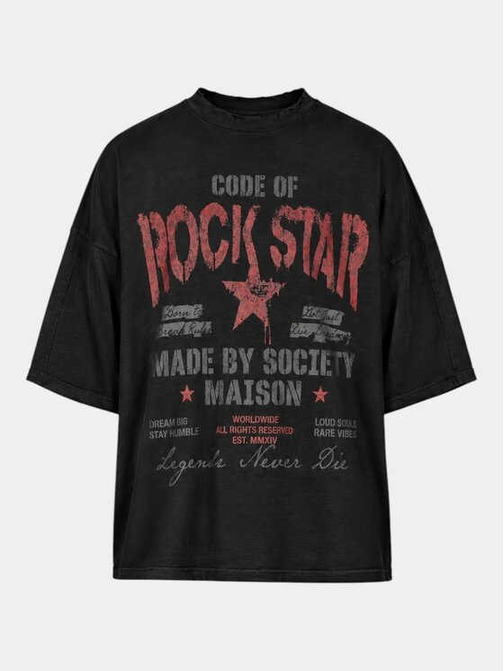 MADE BY SOCIETY MADE BY SOCIETY T-Shirt Underground - T17455 Czarny Basic Fit