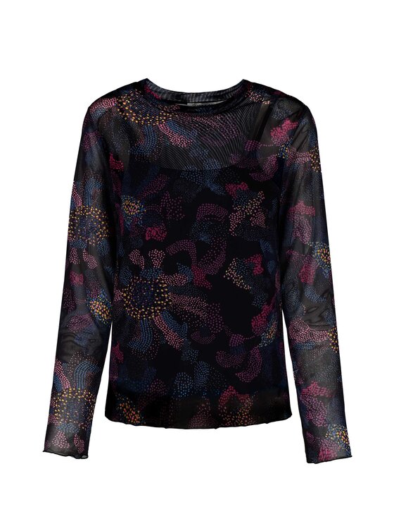 Volcano Volcano Longsleeve L-BAILA Czarny Regular Fit