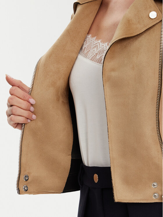 Morgan Morgan Jacke aus Kunstleder 241-GOUSMI Beige Regular Fit