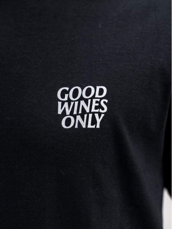 MyStars MyStars T-Shirt Koszulka Z Krótkim Rękawem Męska Czarna MyStars Good Wines XL Czarny Regular Fit