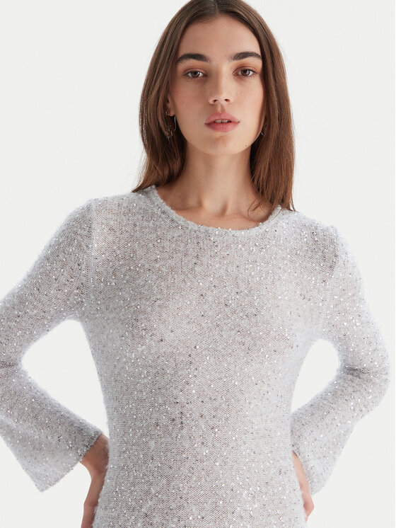 Marella Marella Vestito di maglia Arles 2523326042 Écru Slim Fit