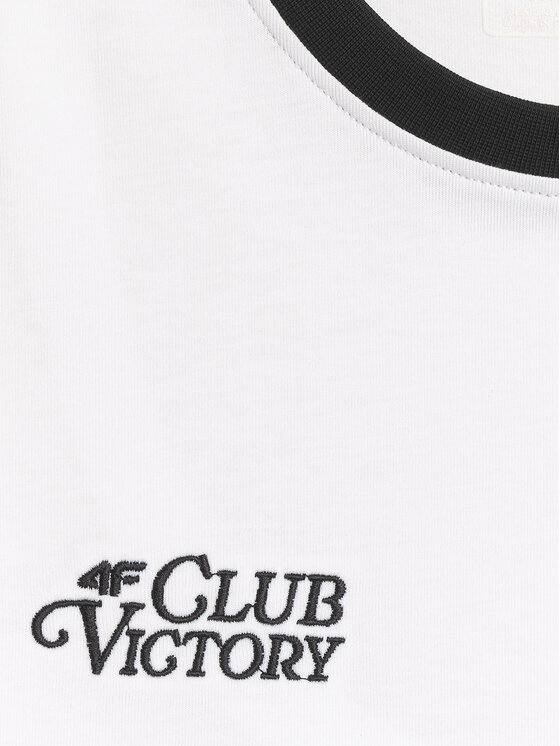 4F 4F T-Shirt SPORTS CLUB Biały Regular Fit