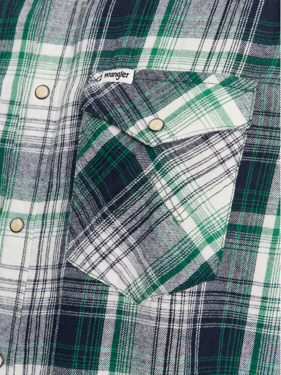 Wrangler Wrangler Camicia Western 112357242 Verde Regular Fit