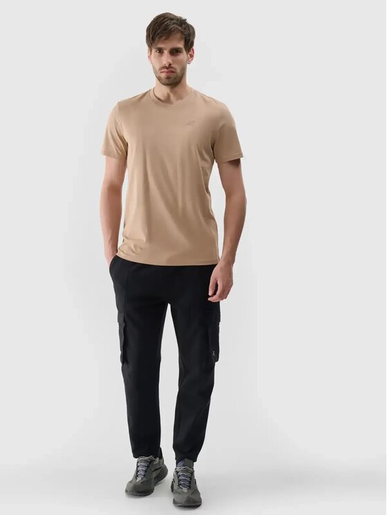 4F 4F T-Shirt 4FWSS25TTSHM2074-83S Brązowy Regular Fit
