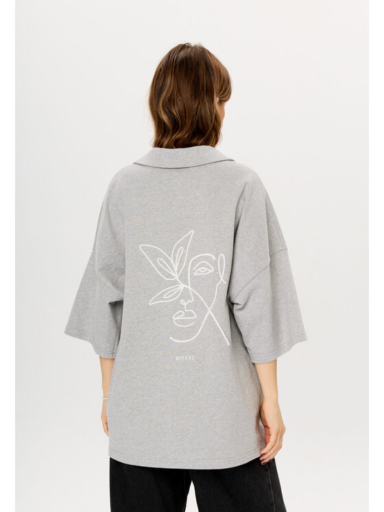 Mirons Mirons Polo Soft Szary Oversize