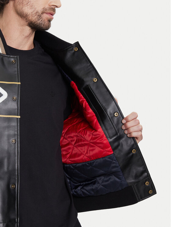 Tommy Hilfiger Tommy Hilfiger Μπουφάν από απομίμηση δέρματος F1 Movie Racing Varsity MW0MW41365 Μαύρο Regular Fit
