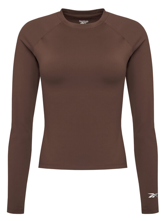 Reebok Reebok Тениска от техническо трико Reebok X Ewa Chodakowska RK25316CCW Кафяв Slim Fit
