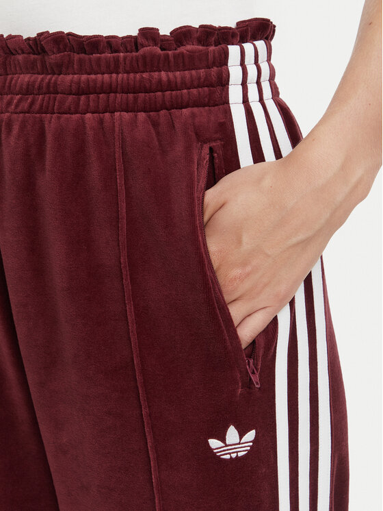 adidas adidas Donji dio trenerke Velour LG4291 Tamnocrvena Loose Fit