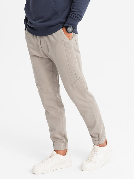 Ombre Ombre Sweter OM-PAJO-0202 Beżowy Regular Fit