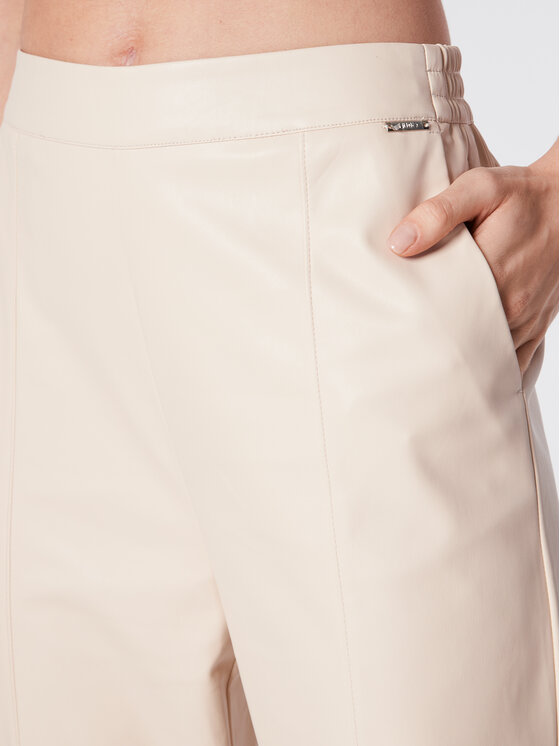 Liu Jo Liu Jo Pantaloni in similpelle WF2025 E0392 Beige Regular Fit
