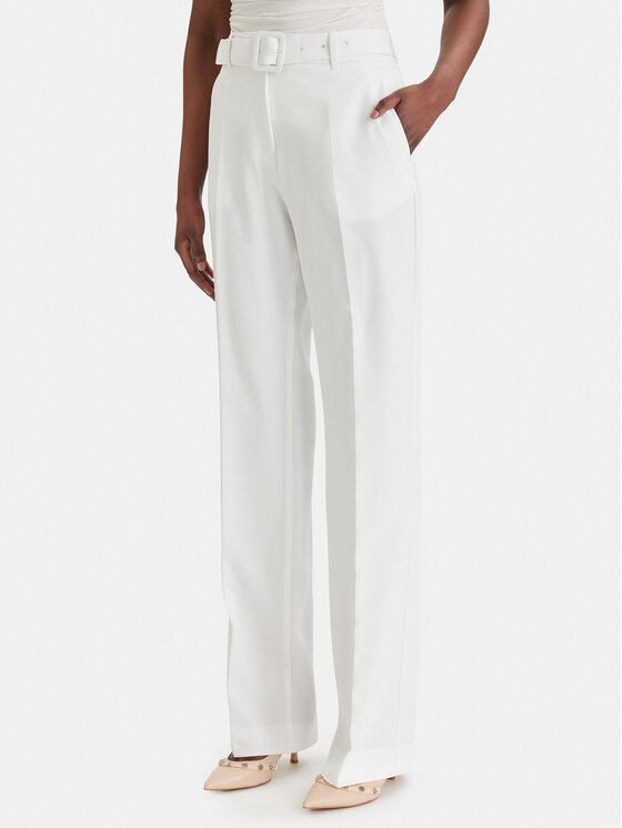 Guess Pantaloni din material W6GB05 W1765 Alb Regular Fit