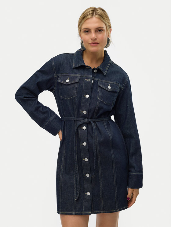 Vero Moda Vero Moda Džínsové šaty Oda 10321127 Tmavomodrá Regular Fit