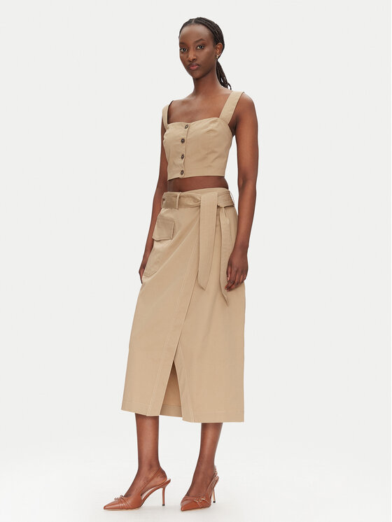 ACCESS FASHION ACCESS FASHION Midi szoknya 53-6037-502 Bézs Regular Fit