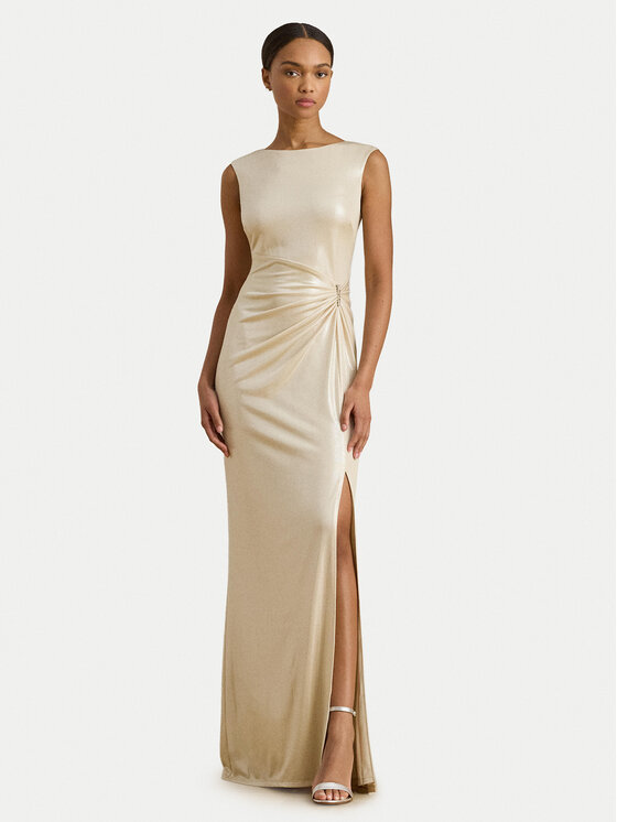 LAUREN RALPH LAUREN LAUREN RALPH LAUREN Večerna obleka 253P04060001 Bež Slim Fit