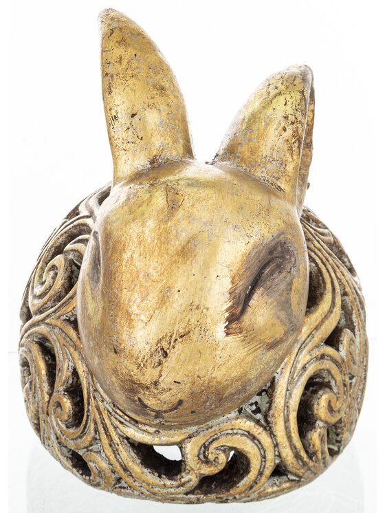 MIAhome MIAhome Figurka królik ażurowy 21x17x25 cm ZŁOTY Złoty