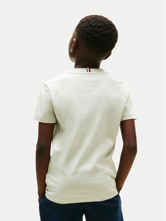 Tommy Hilfiger Tommy Hilfiger T-Shirt Script Flag KB0KB09725 Zelená Regular Fit